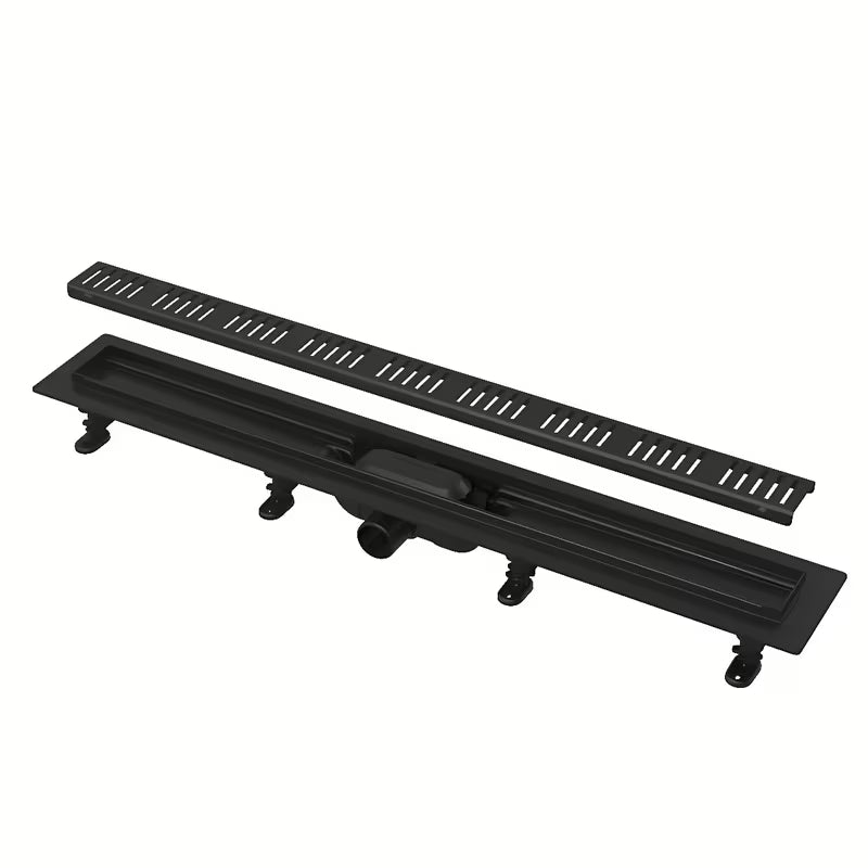 Dušo latakas Alca Apz10black Simple juodos matinės spalvos su grotelėmis