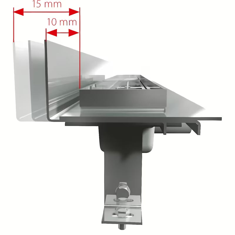 Nerūdijančio plieno dušo latakas Alca 85 cm, pro perforuotas grotelės, chrome versija, skirtas pro montuoti tiesiai prie sienos.