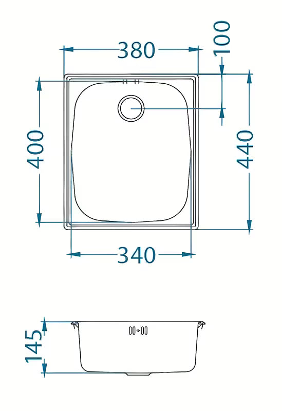 Įleidžiamas nerūdijančio plieno virtuvinė vieno dubens plautuvė Alveus Basic 10 be nusausinimo padėklo, SAT apdailos