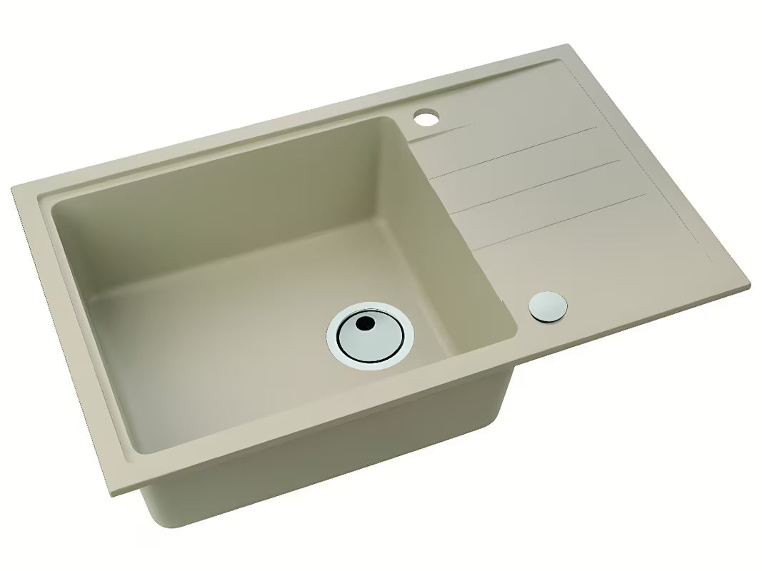 Granitinis virtuvės plautuvė Alveus Intermezzo 130 su nusausinimo plokštuma, spalva beige