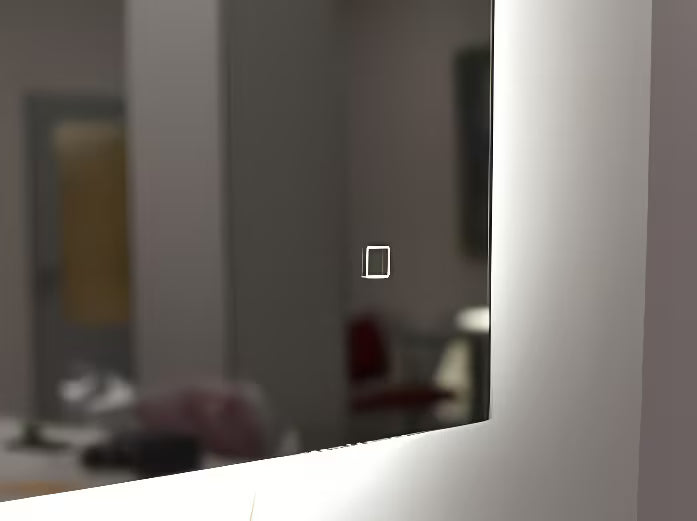 Stačiakampis LED veidrodis Amirro 60x80 cm, su jutikliu ir neutraliu baltu apšvietimu 4000K.