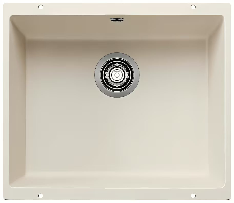 Granitinė virtuvinė vieno dubens plautuvė Blanco Rotan 500 U pro apatinis montavimas baltos spalvos soft