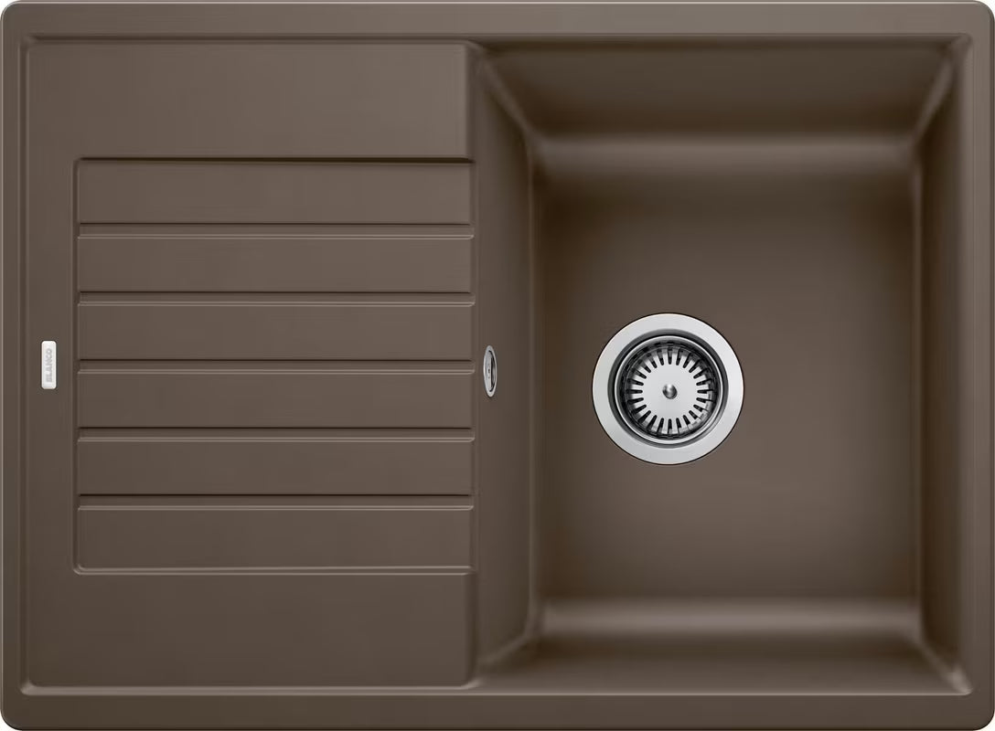 Blanco Zia 45 S Compact granitinis virtuvės plautuvė su nusausinimo plokštuma, montuojamas iš viršaus, kavos spalvos