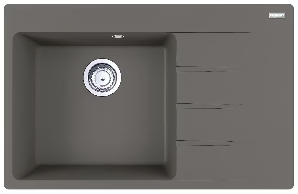 Granitinė virtuvės plautuvė Franke CNG 611-78 su nusausinimo plokštuma dešinėje, aluminium spalvos