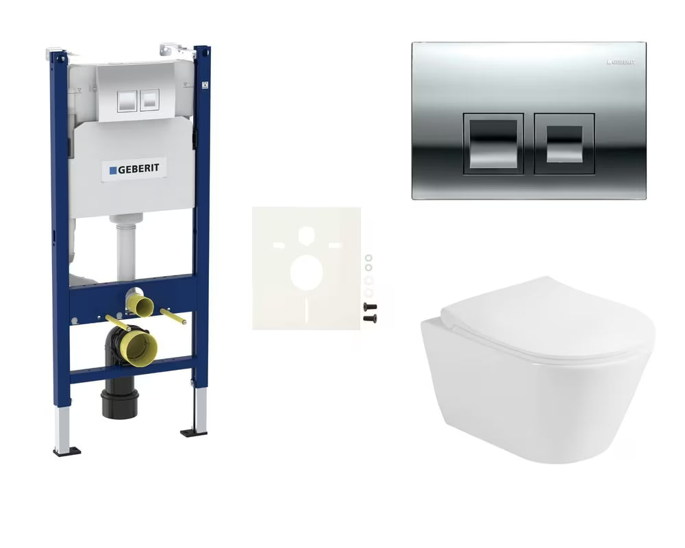Pakabinami WC komplektas Glacera Ava su montavimo moduliu Geberit Duofix pro potinkinei montavimo sistemai