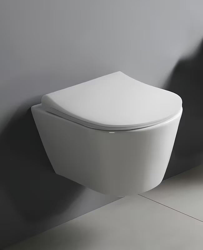 Balta pakabinamas KLOZETAS Glacera Ava rimless su sėdyne softclose ir paslėptu tvirtinimu.