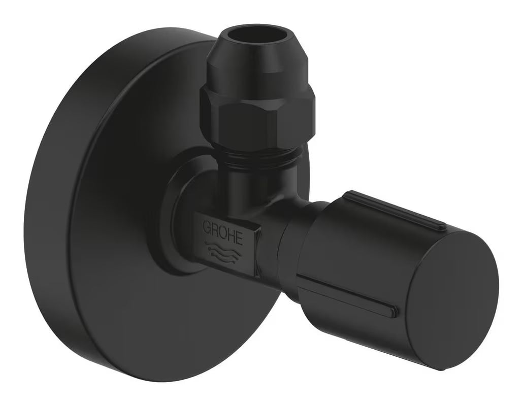 Kampinis ventilis Grohe Phantom Black su metaline rankenėle ir metaline rozete