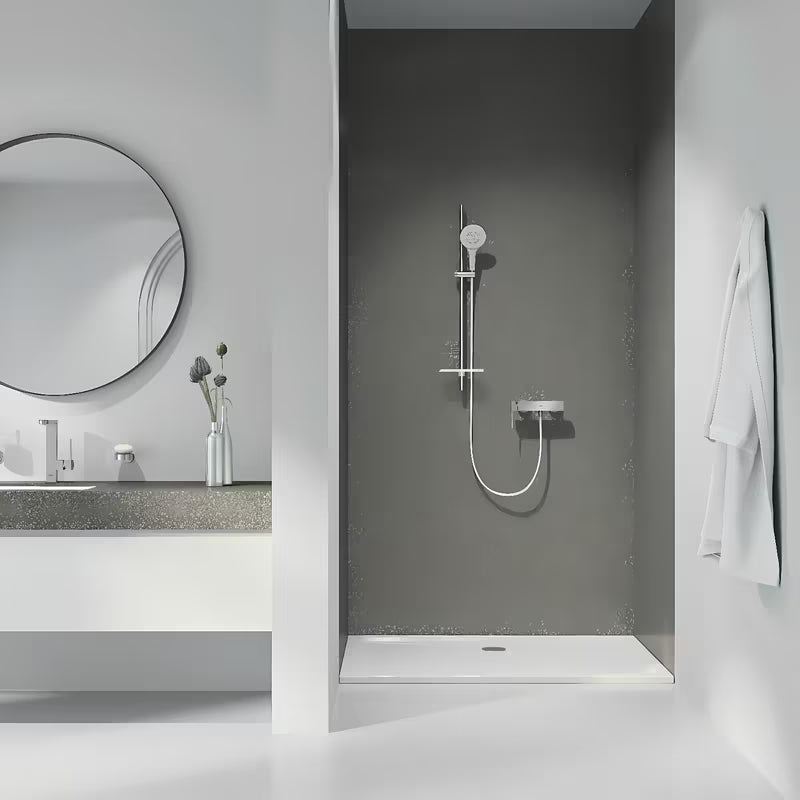 Rankinis dušas Grohe Rainshower 130 SmartActive, spalva supersteel, su trimis srovės režimais