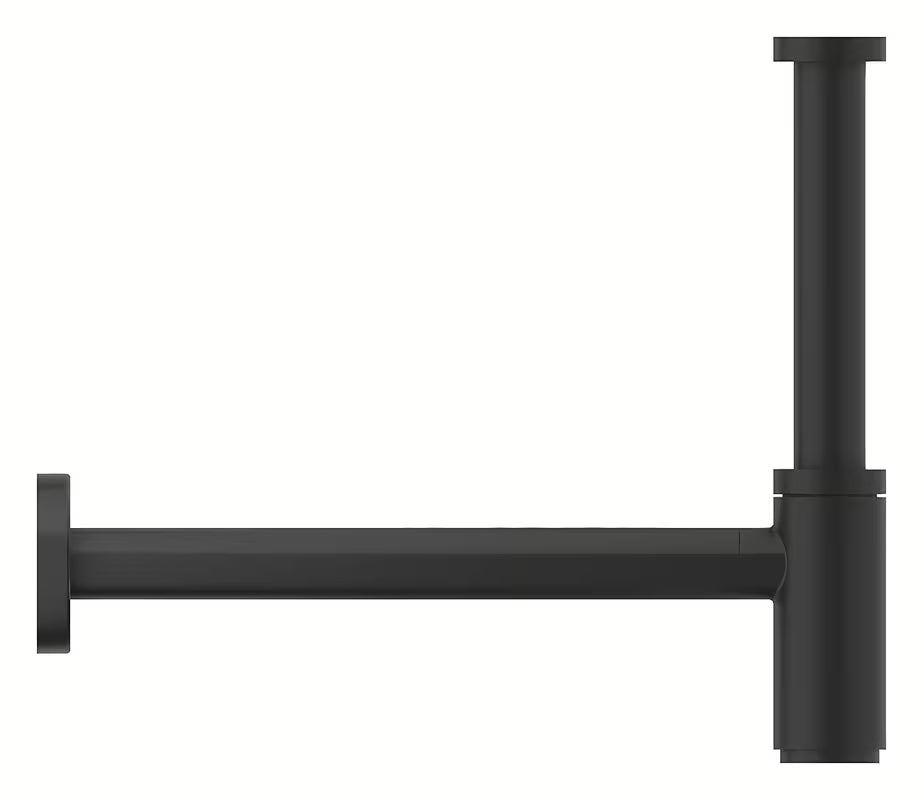 Praustuvo sifonas Grohe Phantom Black su didele užmaunama rozete
