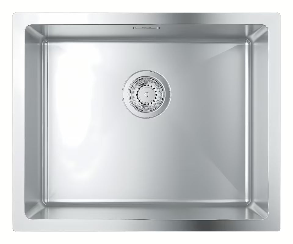 Nerūdijančio plieno virtuvės plautuvė Grohe K700U su satino paviršiumi ir 3,5" nuotaku