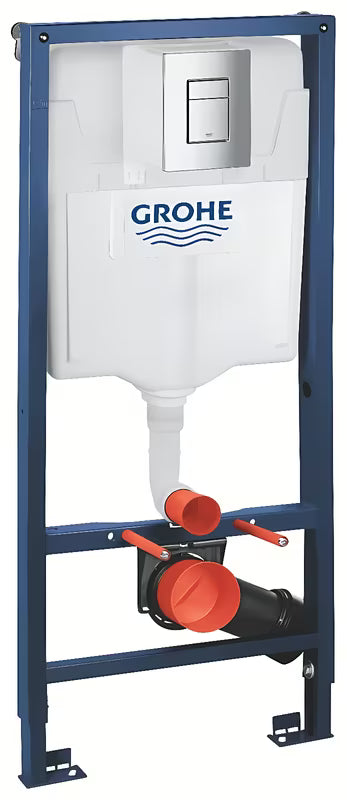 Montavimo sistema Grohe Rapid SL pro pakabinamas KLOZETAS su tyliu Whisper nuleidimu ir mygtuku Skate Cosmopolitan