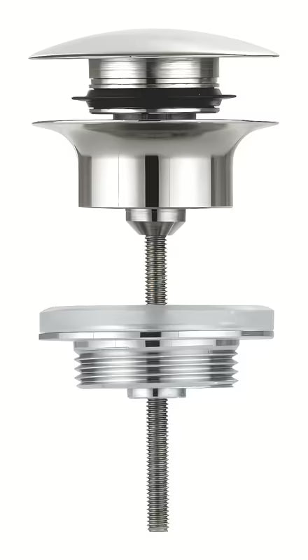Praustuvo dugno vožtuvas Grohe, supersteel versija, su paspaudžiamu uždarymo vožtuvu