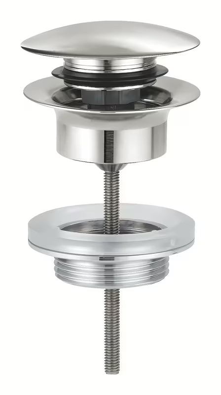 Praustuvo dugno vožtuvas Grohe, supersteel versija, su paspaudžiamu uždarymo vožtuvu
