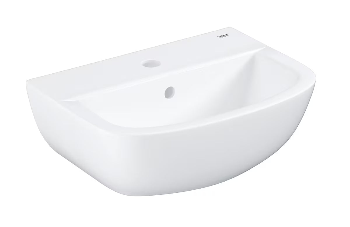 Pakabinami mažas praustuvas Grohe Bau Ceramic 45 453 × 354 mm, alpine white spalvos, su persipylimu