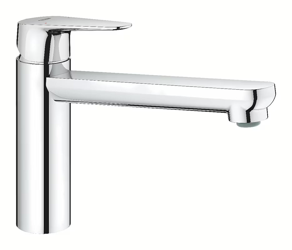 Chromuotas svirtinis virtuvinis maišytuvas Grohe baucurve su vidutinio aukščio pasukamu snapu