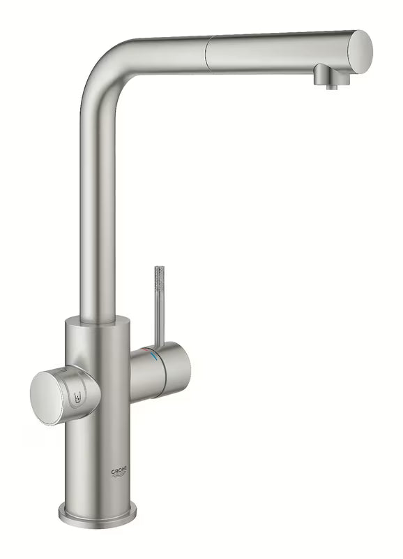 Grohe Blue Home virtuvinis maišytuvas supersteel su filtravimo funkcija ir pro gazuoto vandens aušintuvu