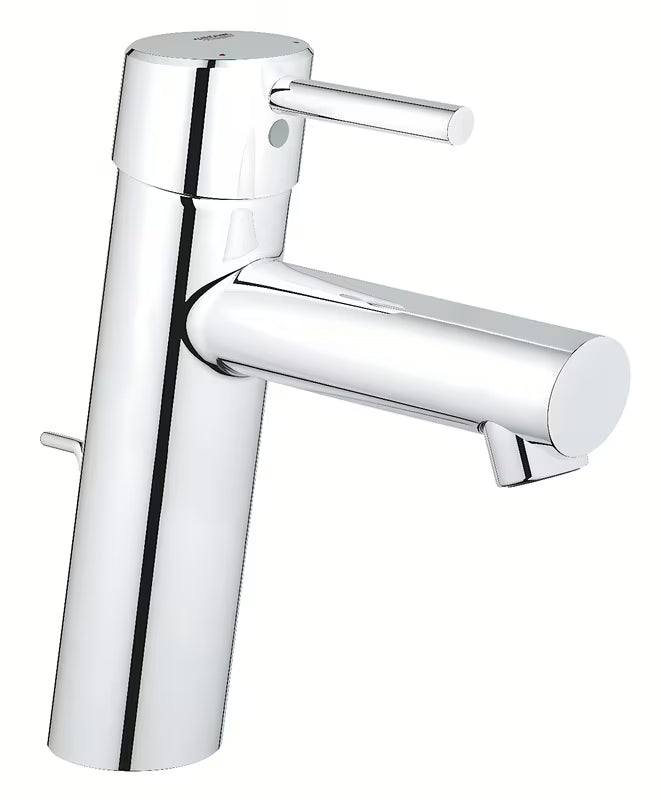 Chromuotas praustuvo maišytuvas Grohe Concetto New su svirtiniu valdymu ir nuotako komplektu