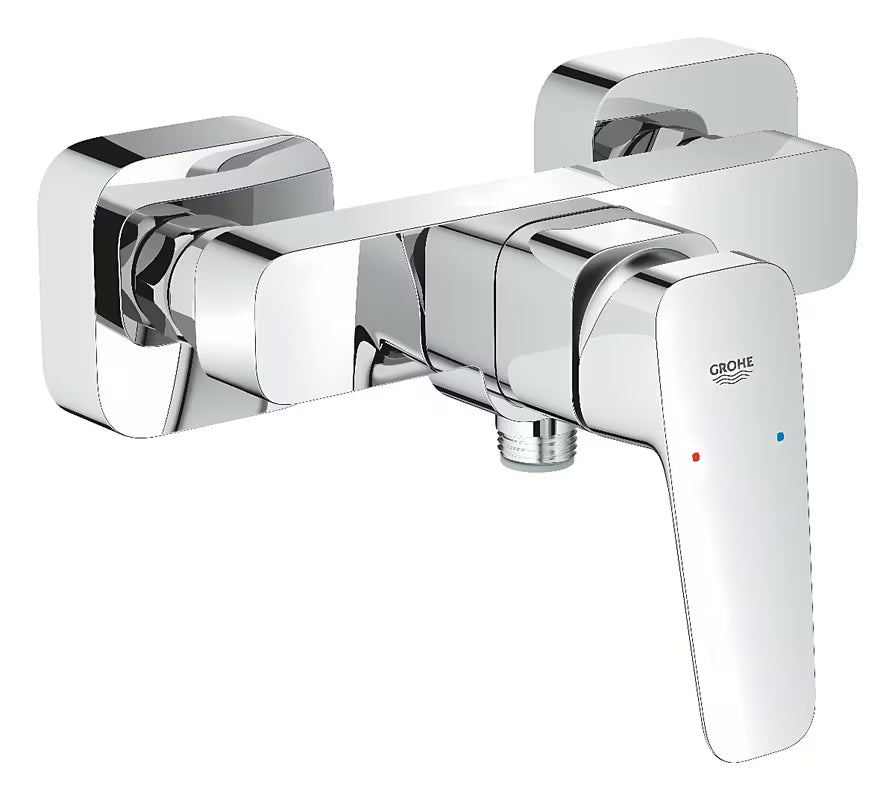 Grohe Cubeo svirtinis sieninė dušo maišytuvas chromo spalvos su apatiniu išvadu dušai