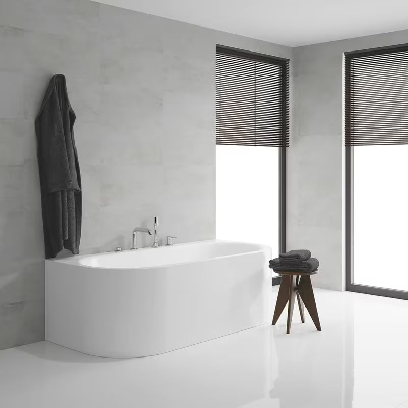 Chromuotas keturių angų vonios maišytuvas Grohe Essence New su dušeliu ir svirtiniu valdymu