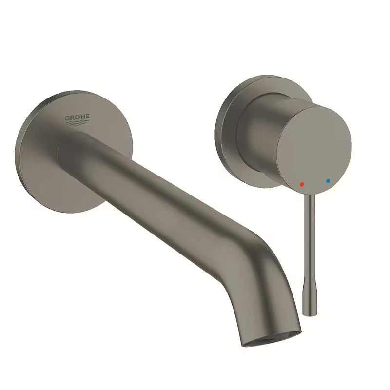 Potinkinė praustuvo maišytuvas Grohe Essence New Brushed Hard Graphite apdailos pro montuojamas ant sienos.