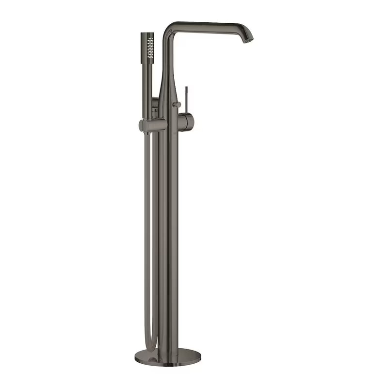 Pastatoma vonios maišytuvas Grohe Essence New su dušo komplektu su Hard Graphite apdaila.