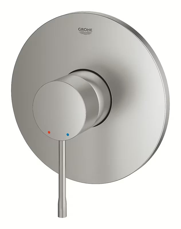 Potinkinė svirtinis dušo maišytuvas Grohe Essence New, spalva supersteel, su metaline plokšte