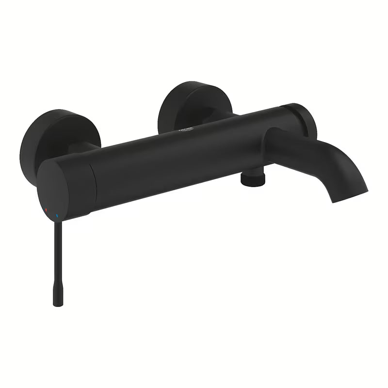 Sieninė svirtinis vonios maišytuvas Grohe Essence New matinės phantom black spalvos