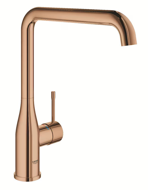 Virtuvinis svirtinis maišytuvas Grohe Essence New su aukštu pasukamu snapu, warm sunset apdailos