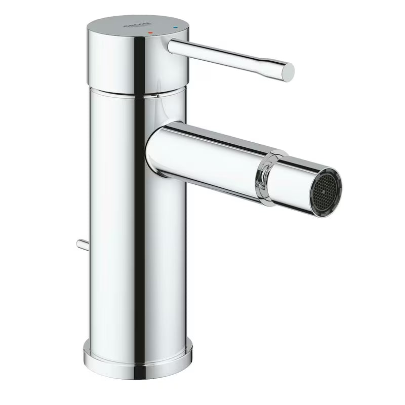Chromo spalvos svirtinis bidė maišytuvas Grohe Essence New su praustuvo dugno vožtuvas ir šarnyriniu aeratoriumi