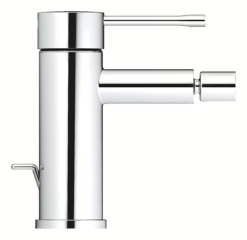 Chromo spalvos svirtinis bidė maišytuvas Grohe Essence New su praustuvo dugno vožtuvas ir šarnyriniu aeratoriumi