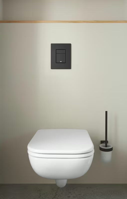 Sieninė WC šepetys Grohe Essentials matinės juodos spalvos, su paslėptu tvirtinimu