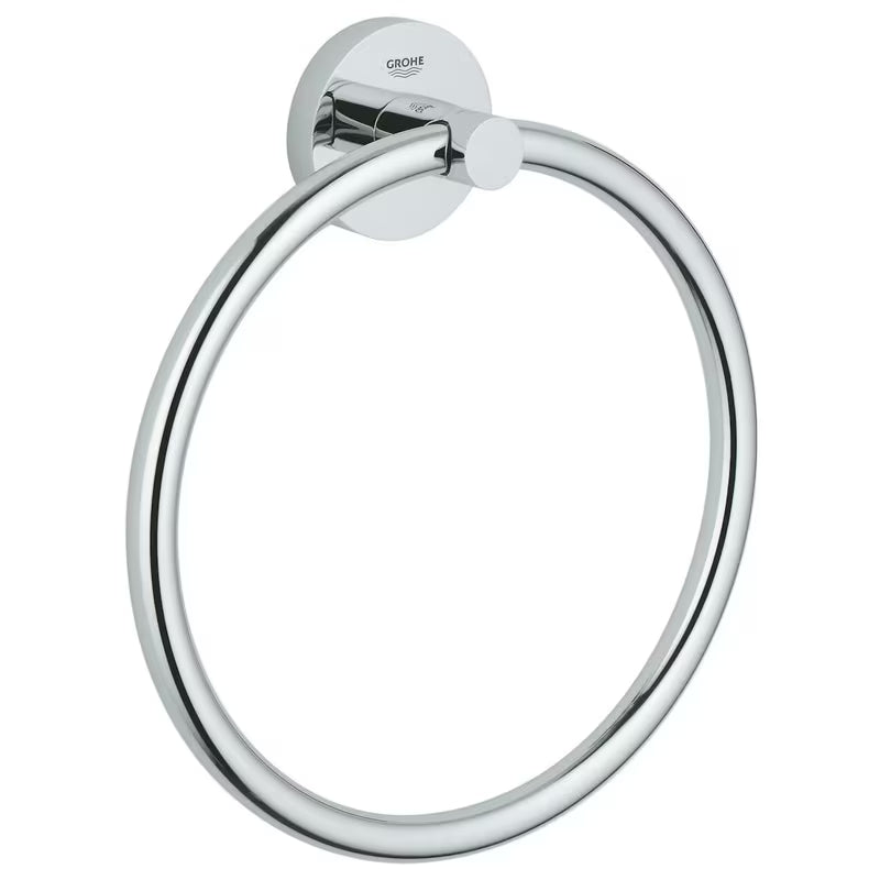 Chromuotas rankšluosčių žiedas Grohe Essentials su paslėptu tvirtinimu ir Grohe StarLight paviršiumi