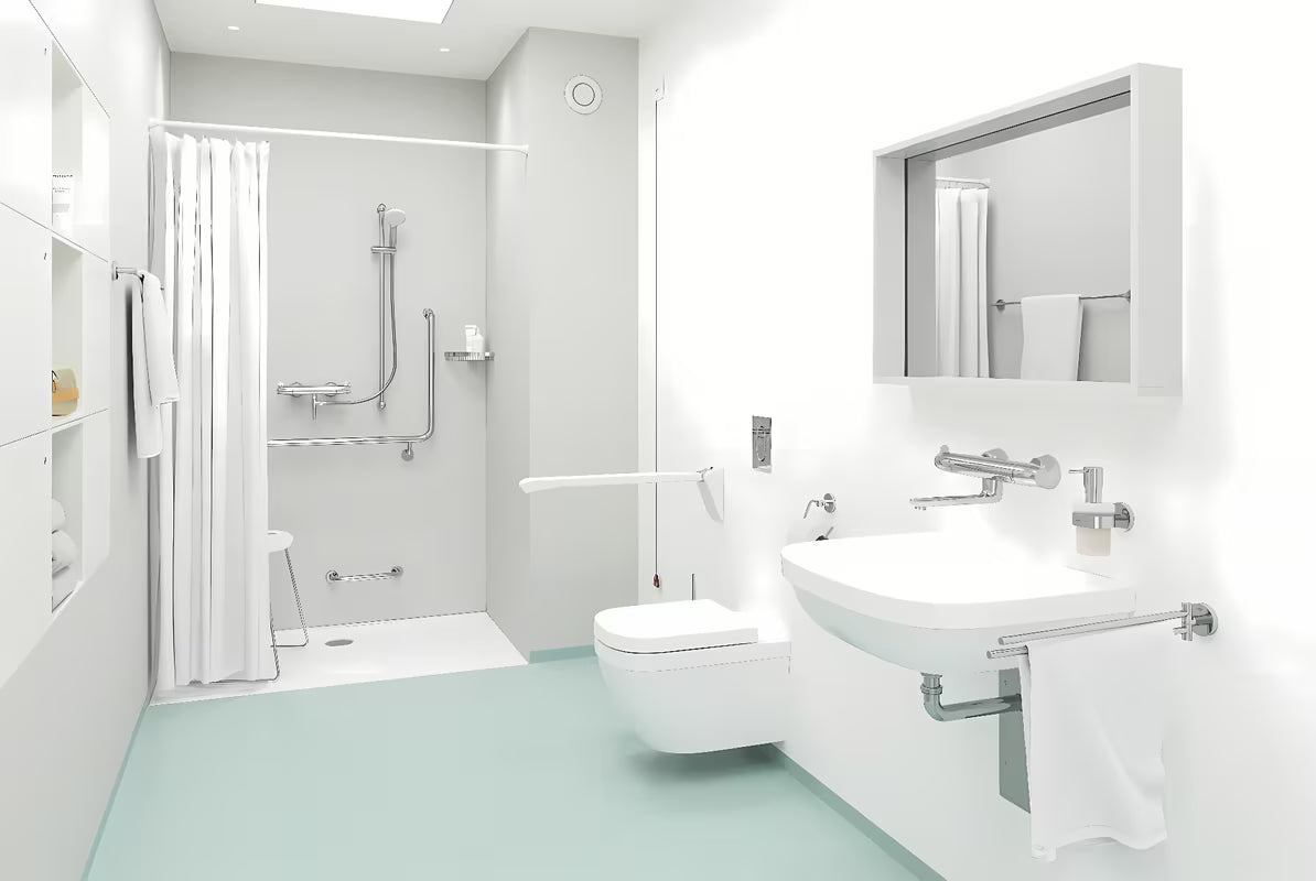 Chromuotas rankšluosčio laikiklis Grohe Essentials su dviem pasukamomis svirtimis ir paslėptu tvirtinimu