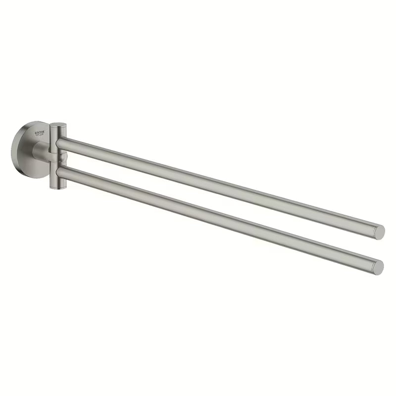 Rankšluosčio laikiklis Grohe Essentials su dviem pasukamais laikikliais, matinės apdailos supersteel