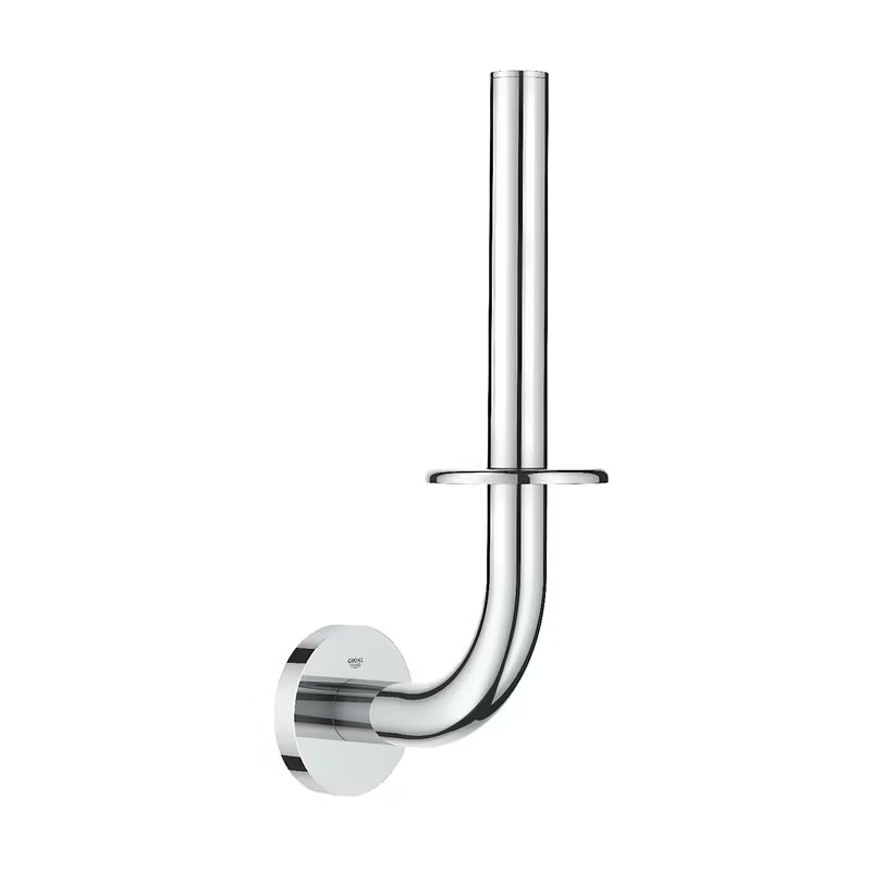 Chromuotas tualetinio popieriaus laikiklis Grohe Essentials su paslėptu tvirtinimu prie sienos.