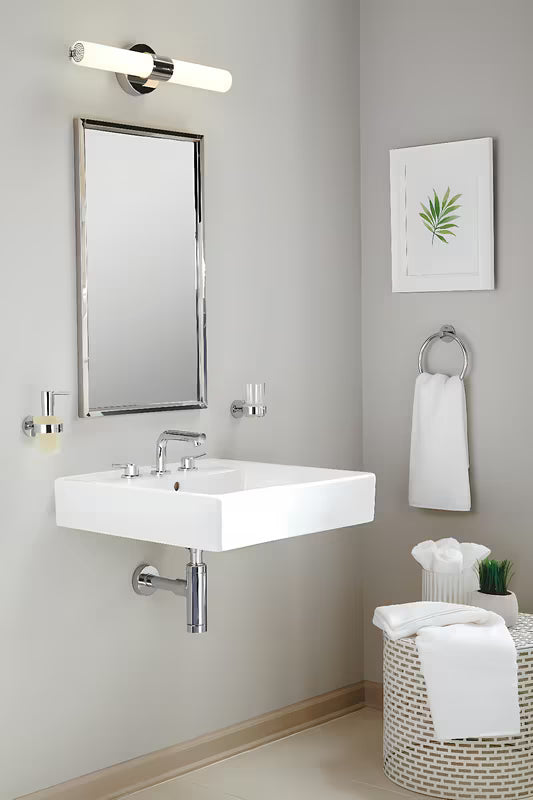 Chromuotas stiklinės laikiklis Grohe Essentials su stikline su paslėptu tvirtinimu