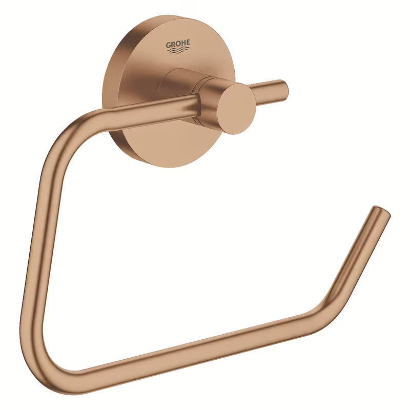Tualetinio popieriaus laikiklis Grohe Essentials be dangtelio, Brushed Warm Sunset paviršiaus, su paslėptu tvirtinimu.