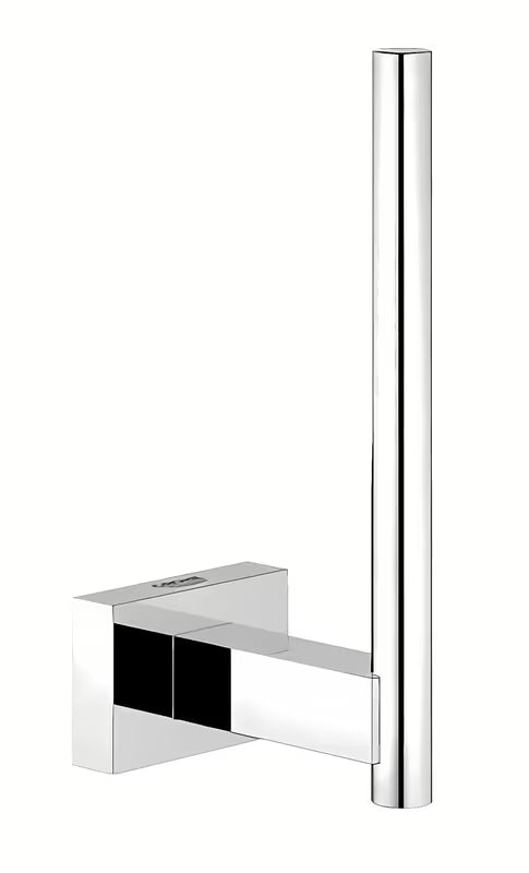 Chromuotas sieninis laikiklis atsarginiam tualetinio popieriaus ritiniui Grohe Essentials Cube su paslėptu tvirtinimu