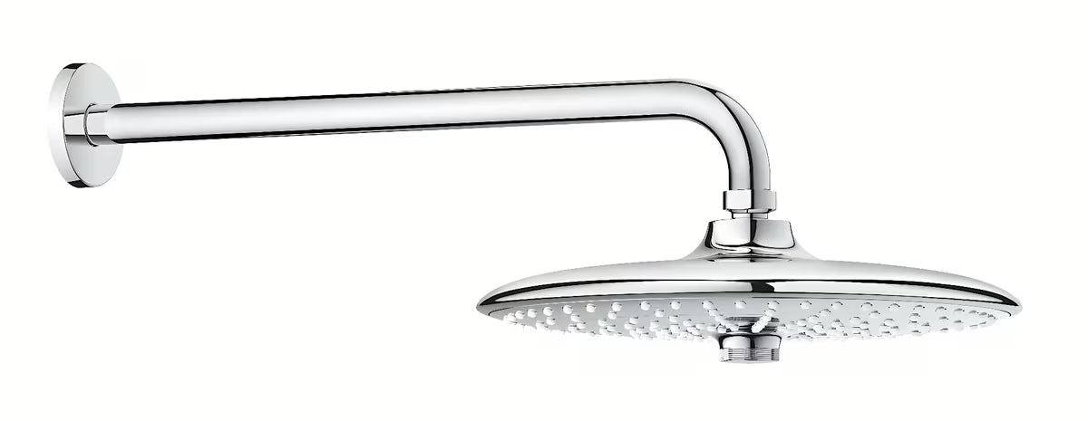 Chromo spalvos viršutinis dušas Grohe Euphoria 260 smartcontrol su trimis srovės režimais ir dušo laikikliu