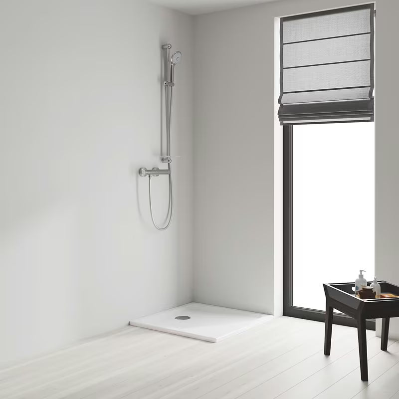 Dušo komplektas Grohe Euphoria 110 Massage chromo spalvos su rankiniu dušu, dušo stovu ir EasyReach lentynėle