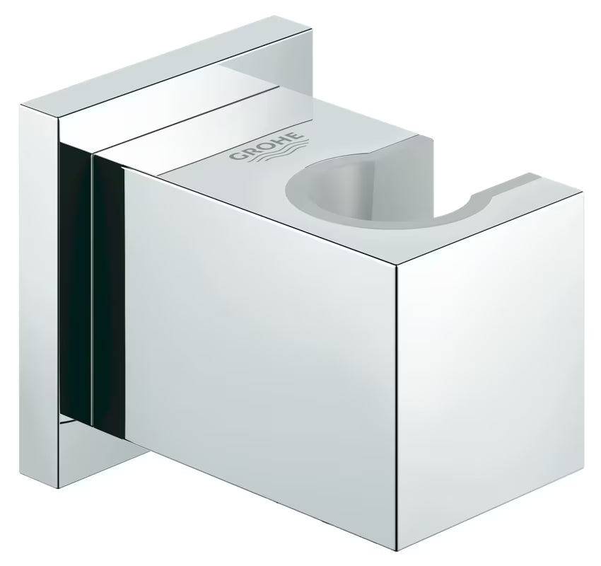 Nejudantis chromuotas dušo laikiklis Grohe Euphoria Cube kvadratinio dizaino.