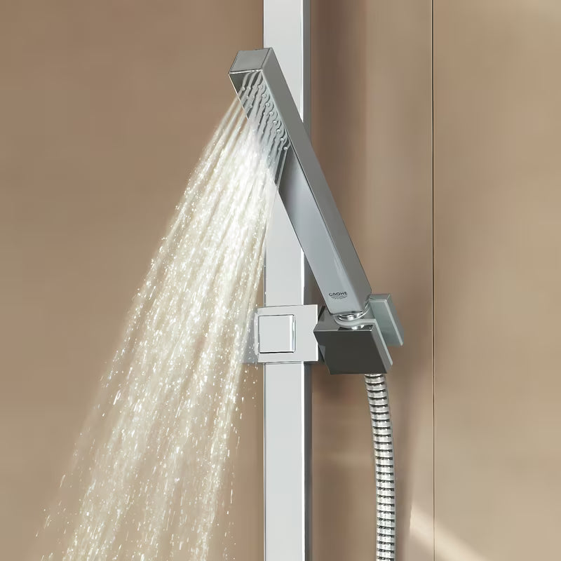 Dušo komplektas Grohe Euphoria Cube chromo spalvos, su rankiniu dušu, stovu ir žarna