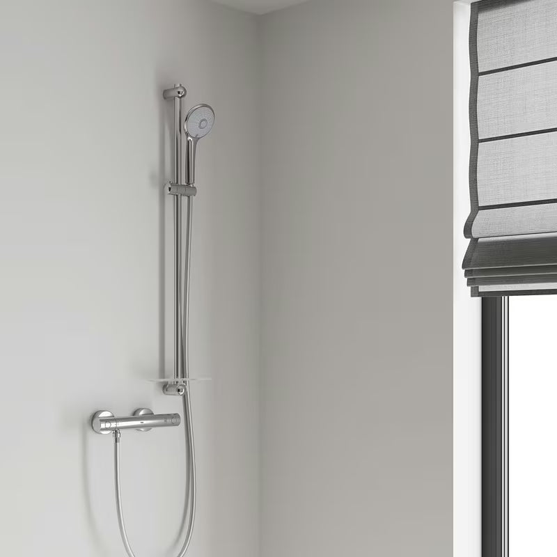 Chromuota dušo stovas Grohe Euphoria Neutral 900 mm su slankiojančiu elementu ir pasukamu laikikliu