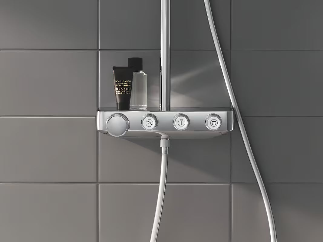Chrominis dušo sistema Grohe Euphoria smartcontrol su termostatu, 310 mm viršutiniu dušu ir rankiniu dušu