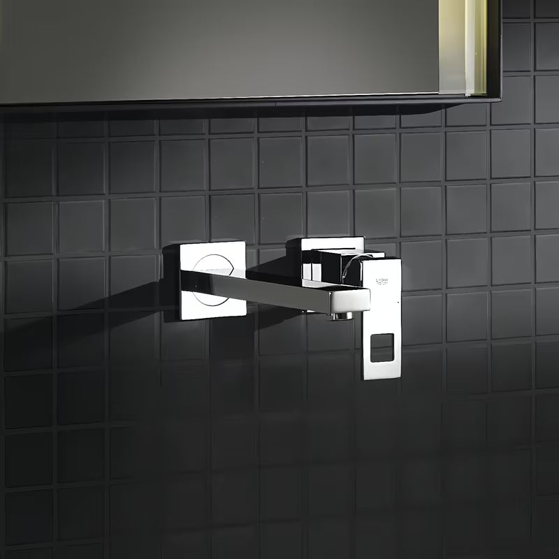 Chrominis potinkinė praustuvo maišytuvas Grohe Eurocube kvadratinio dizaino