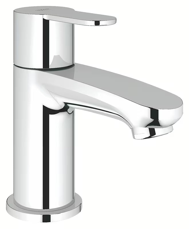 Chromuotas praustuvo maišytuvas Grohe Eurostyle Cosmopolitan XS su trumpu snapeliu pro šalto vandens įvadui
