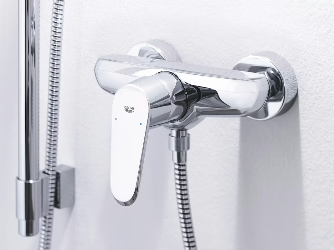 Chromo spalvos svirtinis sieninė dušo maišytuvas Grohe Eurodisc Cosmopolitan su Grohe SilkMove technologija