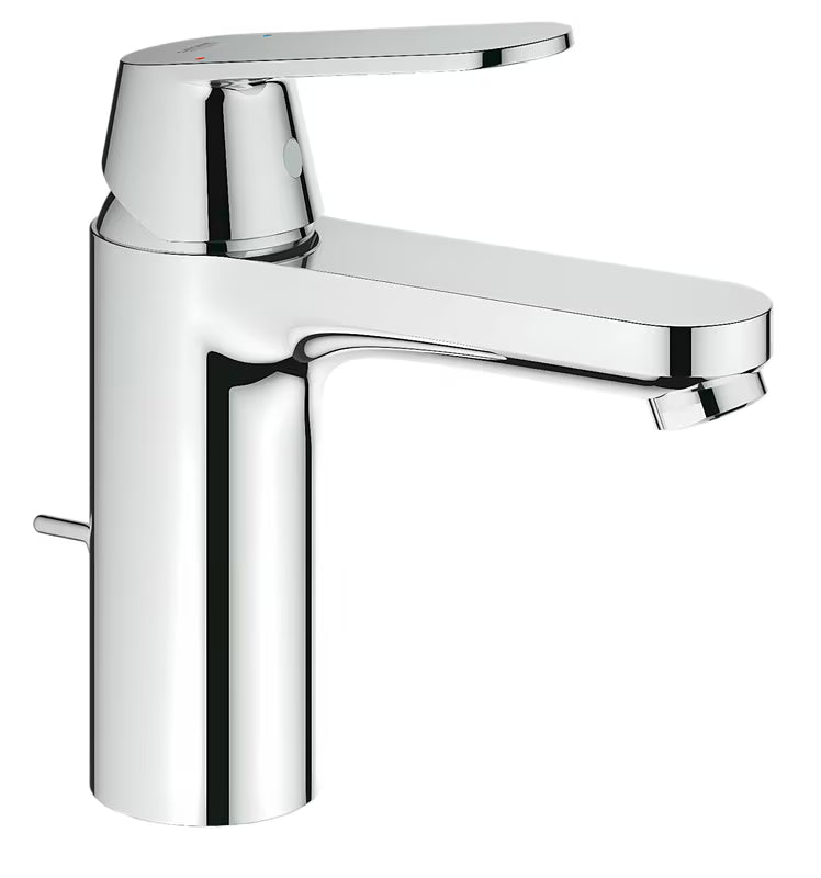 Chrominis praustuvo maišytuvas Grohe Eurosmart Cosmopolitan su svirtiniu valdymu ir dugno vožtuvu