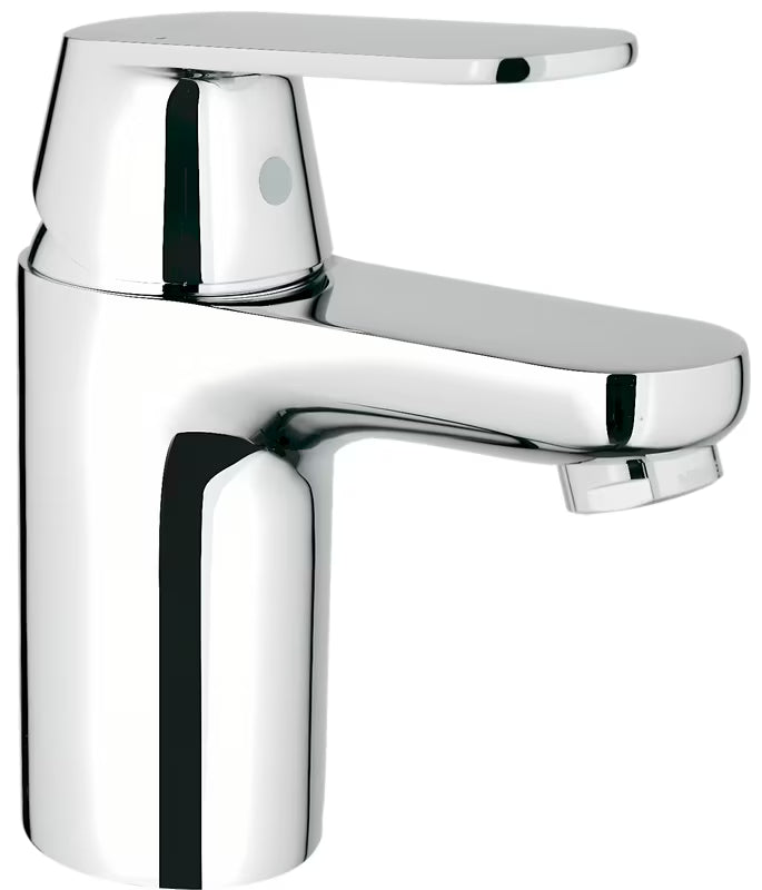 Chromo spalvos praustuvo maišytuvas Grohe Eurosmart Cosmopolitan su svirtiniu valdymu ir lygiu korpusu be praustuvo dugno vožtuvas