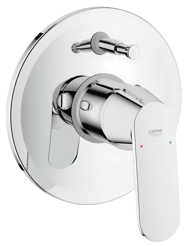 Potinkinė svirtinis dušo maišytuvas Grohe Eurosmart Cosmopolitan chromo spalvos, su apvalia rozete.